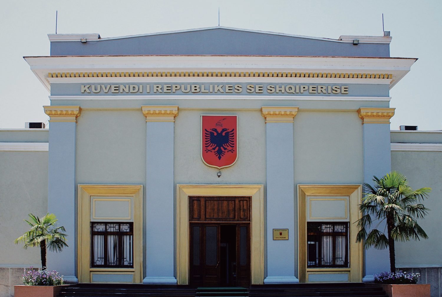Albania's Parliament building in Tirana today